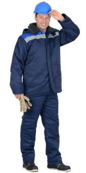 картинка Куртка ОПЗ зимняя БРИГАДИР мужская цв. темно-синий от магазина ПРОФИ+