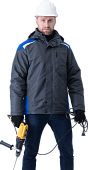 Куртка демисезонная ШТУРМАН (с) мужская цв. серый с васильковым