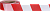 Лента сигнальная цв. белый с красным 200 м (ширина 50)
