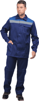 картинка Костюм ОПЗ летний ПРОФИ (с) мужской цв. темно-синий с васильком от магазина ПРОФИ+