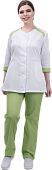 Костюм медицинский МИРАЖ женский цв. белый со светло зеленым
