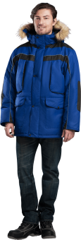картинка Куртка утепленная ДИКСОН мужская цв. василёк с чёрным от магазина ПРОФИ+