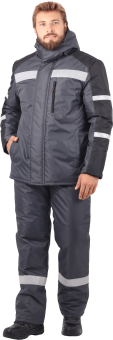 картинка Куртка ОПЗ зимняя РОУД мужская цв. темно-серый с черным от магазина ПРОФИ+