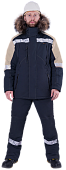 Куртка ОПЗ зимняя ХАЙ-ТЕК SAFETY мужская цв. синий с бежевой отделкой